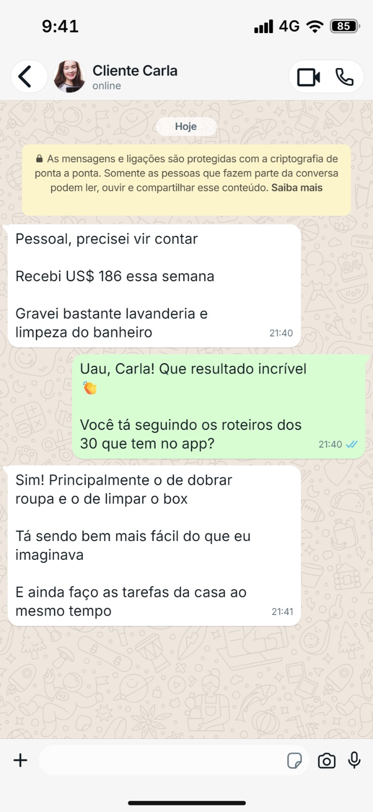 Print de conversa de cliente